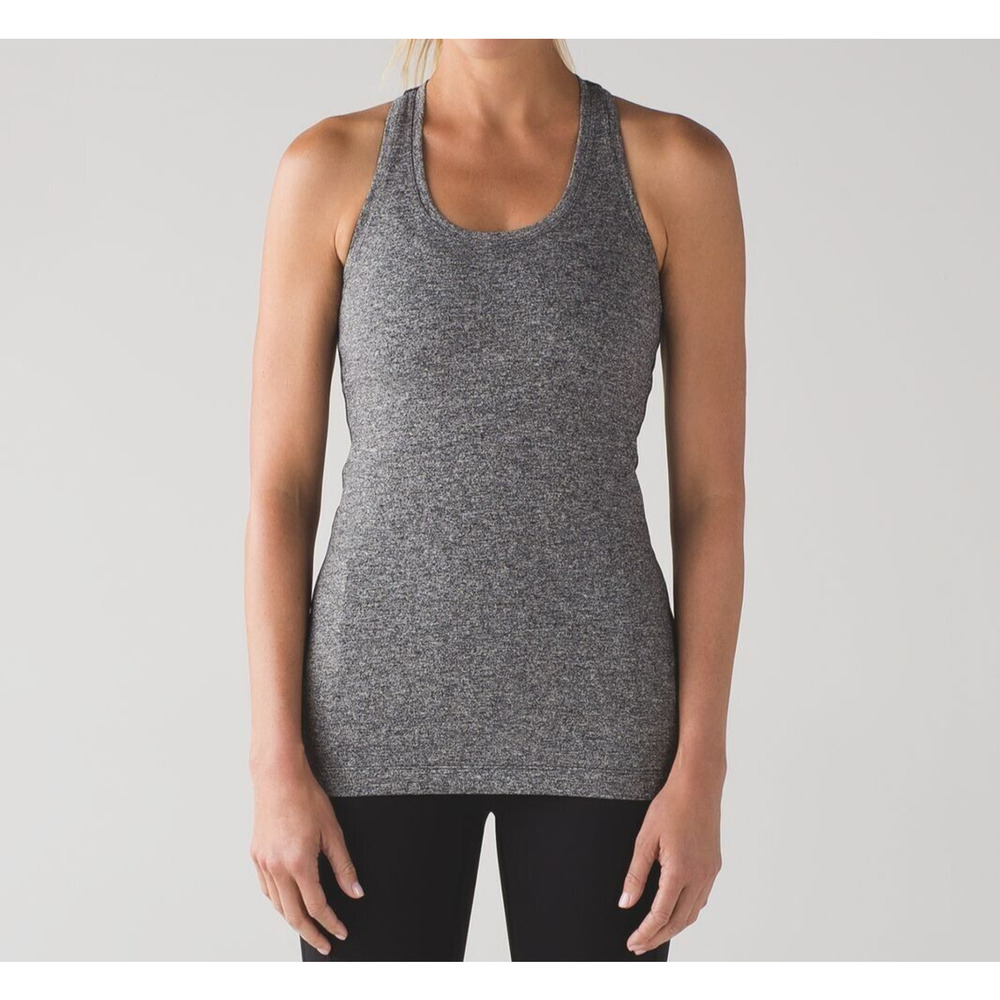 Lululemon Cool Racer-Back ll Tank Top Sz 4 Heathered Gray Athletic